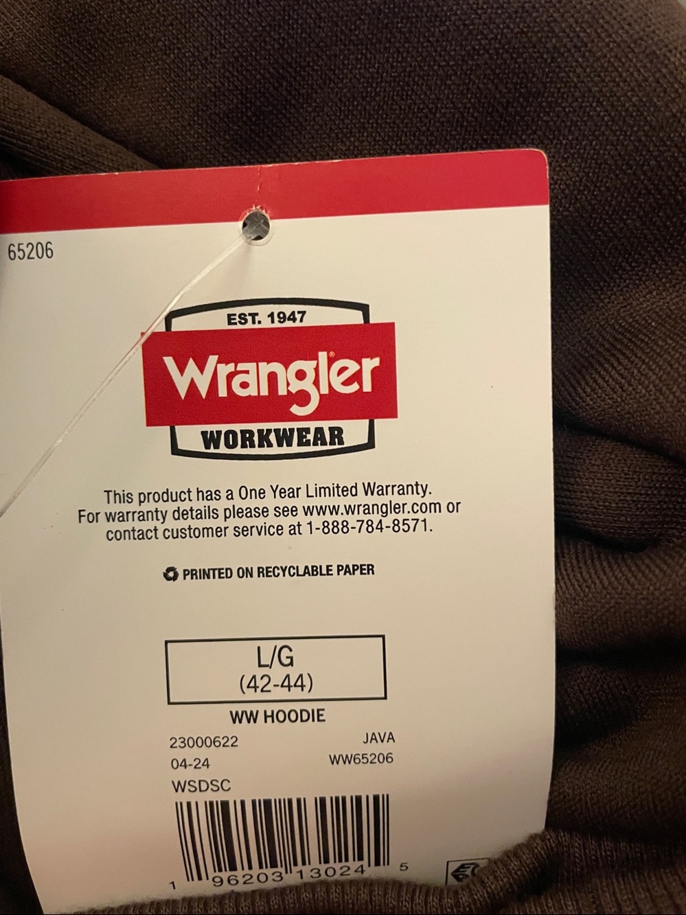 NWT WRANGLER Men's L Heavyweight Sherpa Lined Fleece Jacket Java Brown WW65206 - Picture 15 of 15